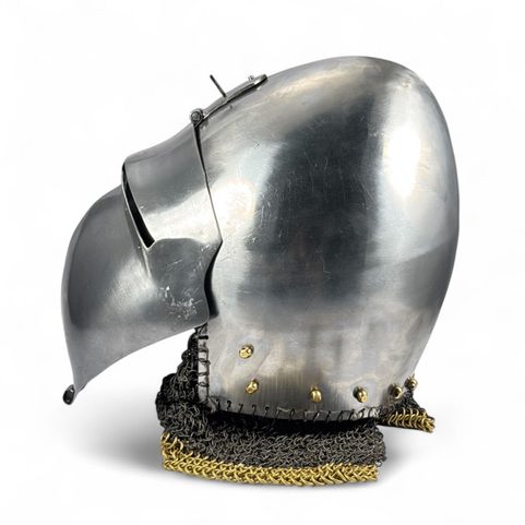 HENRY, NĚMECKÝ BASCINET KLAPPVISOR, STŘEDOVĚKÁ PŘILBA, 2 MM PLECH