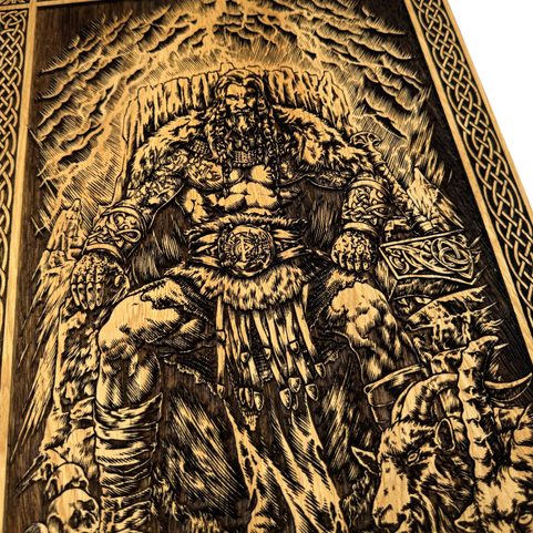 THOR - NÁSTĚNNÁ DEKORACE, DŘEVO 32X46CM