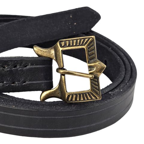 KOŽENÝ VIKINGSKÝ OPASEK KYJEVSKÁ RUS, ČERNÝ