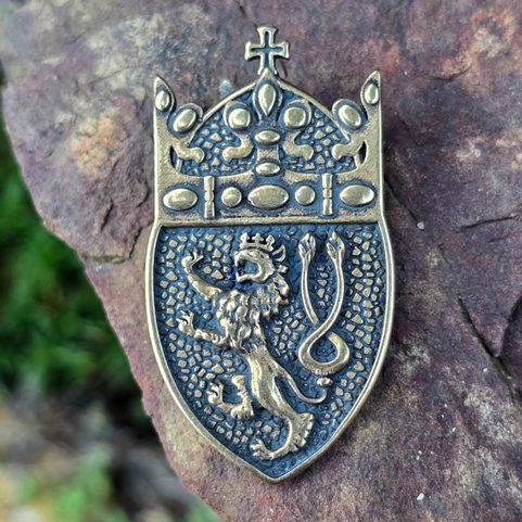 SVATOVÁCLAVSKÁ KORUNA - ČESKÝ LEV, PŘÍVĚSEK, BRONZ