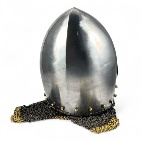 HENRY, NĚMECKÝ BASCINET KLAPPVISOR, STŘEDOVĚKÁ PŘILBA, 2 MM PLECH