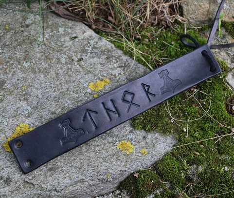 THOR, KOŽENÝ NÁRAMEK, ČERNÝ