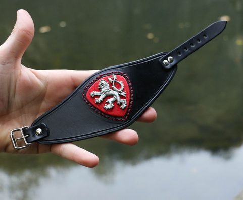 BOHEMIA PATRIOT, ČESKÝ LEV, KOŽENÝ NÁRAMEK