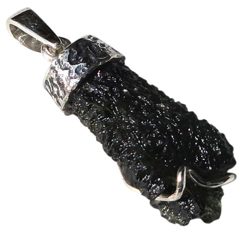 STERLING SILVER PENDANT WITH MOLDAVITE, AG 925