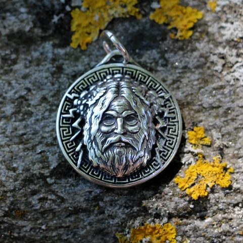 ZEUS, ŘECKÝ BŮH, STŘÍBRNÝ PŘÍVĚSEK, AG 925