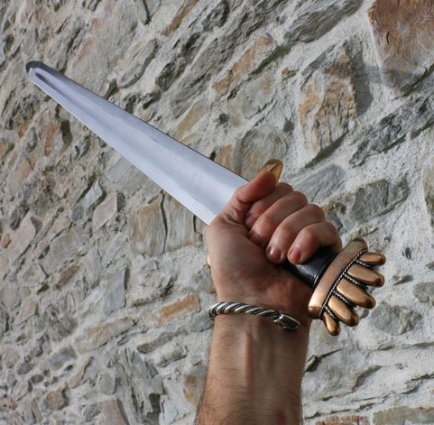 GRÍMARR, VIKINSKÝ MEČ, PETERSEN TYP O, BRONZ, STŘÍBRO 925