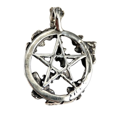 DUBOVÝ PENTAGRAM, STŘÍBRNÝ PŘÍVĚSEK, AG 925