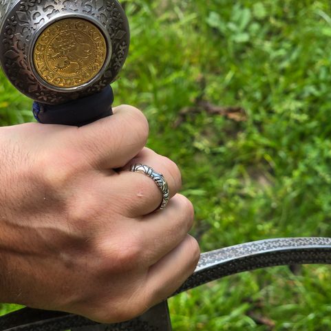 STŘÍBRNÝ PRSTEN PŘÁTELSTVÍ - FEDE RING, STŘEDOVĚKÝ, AG 925