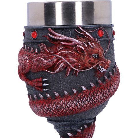 ČÍNSKÝ ČERVENÝ DRAK, POHÁR, 20 CM