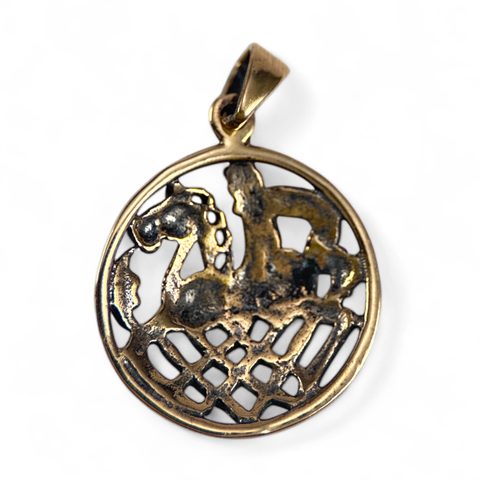 ODIN A SLEIPNIR, BRONZOVÝ AMULET