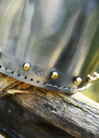 NĚMECKÝ BASCINET KLAPPVISOR, STŘEDOVĚKÁ PŘILBA, 2 MM PLECH