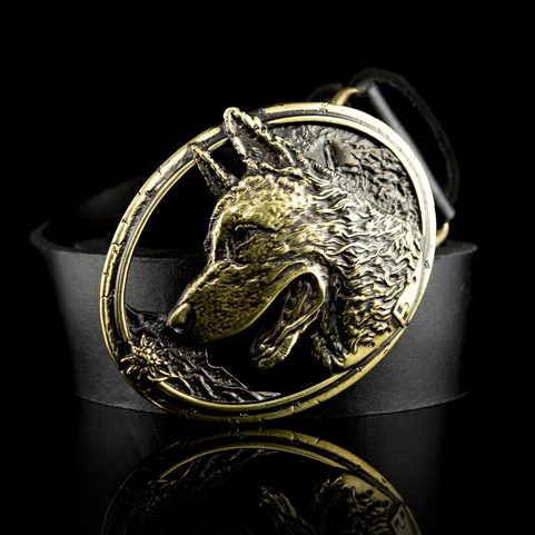GERMAN SHEPHERD BELT BUCKLE, BRASS