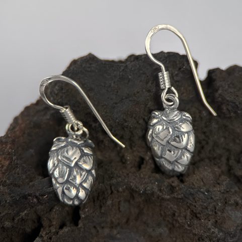 CHMEL - CHMELOVÁ ŠIŠKA, STŘÍBRNÉ NÁUŠNICE, AG 925