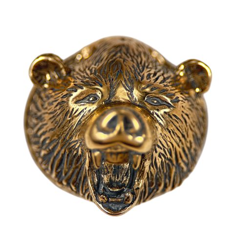 BERSEKER, MEDVĚD S RANĚ STŘEDOVĚKÝMI ORNAMENTY, BRONZ