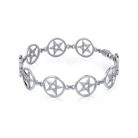 PENTAGRAMY, STŘÍBRNÝ NÁRAMEK, AG 925