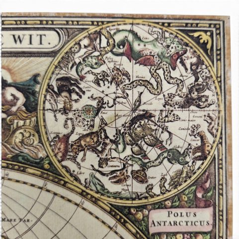 MAPA SVĚTA NOVA TOTIUS TERRARUM ORBIS TABULA, FREDERIK DE WIT, RUČNÍ PAPÍR