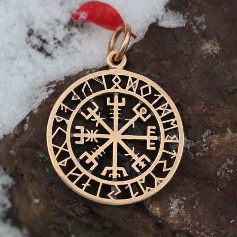 VEGVÍSIR, ISLANDSKÝ ZNAK, PŘÍVĚŠEK BRONZ, MALÝ