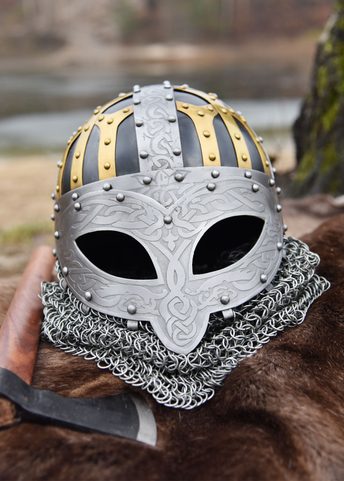 VIKINGSKÁ BRÝLOVÁ HELMA S KROUŽKOVÝM LÍMCEM