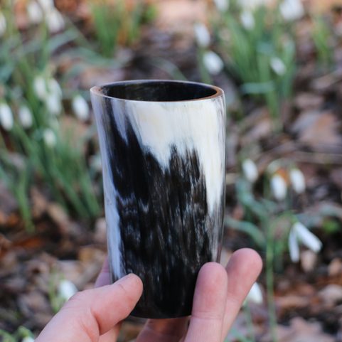 POHÁR Z ROHU 10 CM - LEŠTĚNÝ