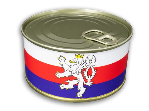 TEXTILNÍ OPASEK ČESKÝ LEV - TRIKOLORA + DÁRKOVÉ BALENÍ