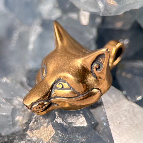 LIŠKA, LIŠČÍ HLAVA, PŘÍVĚŠEK, BRONZ