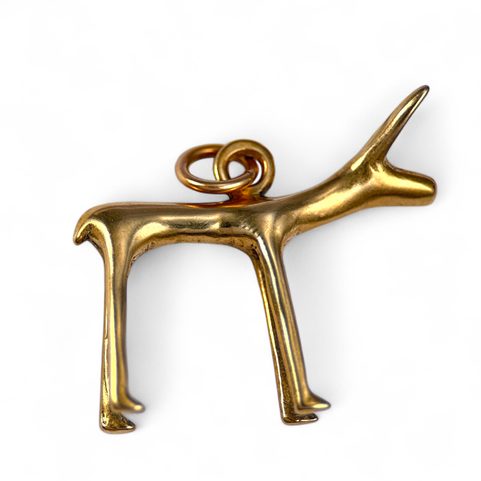 KELTSKÝ PES ČI SRNA, AMULET, BÓJOVÉ, OPPIDUM STARÉ HRADISKO, REPLIKA, BRONZ