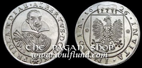 ČECHY, ALBRECHT Z VALDŠTEJNA, NEVYDANÝ TOLAR 1626, HLINÍK, REPLIKA