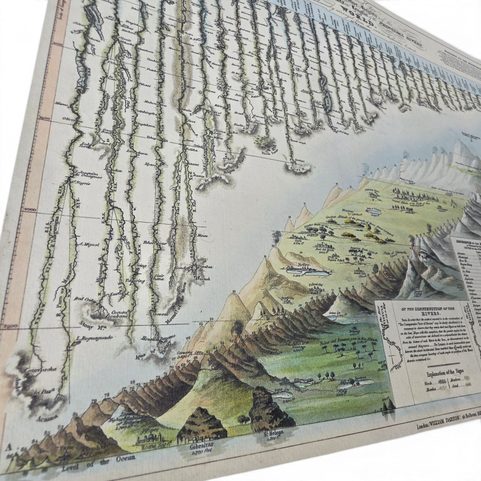 MAPA COMPARATIVE HEIGHTS OF THE PRINCIPAL MOUNTAINS AND LENGTHS OF THE PRINCIPAL RIVERS IN THE WORLD, RUČNÍ PAPÍR