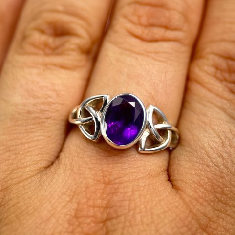 CELTIC KNOT, PRSTEN, AMETYST STŘÍBRO 925/1000