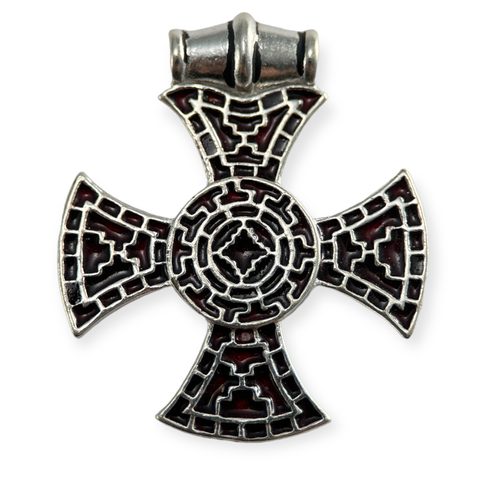 ANGLO-SASKÝ KŘÍŽ, IXWORTH, ANGLIE - POSTŘÍBŘENÝ PŘÍVĚSEK