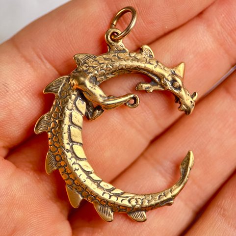 UROBOROS, PŘÍVĚŠEK DRAK, BRONZ