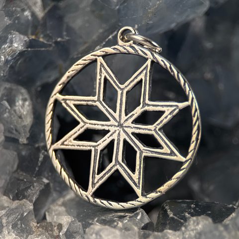 ALATYR - HVĚZDA RODA, SLOVANSKÝ STŘÍBRNÝ PŘÍVĚSEK, AG 925