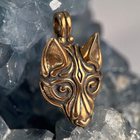FENRIR, VIKINSKÝ VLK, PŘÍVĚSEK, BRONZ, VĚTŠÍ