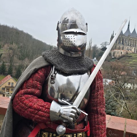 SION, JEDNORUČNÍ MEČ, 14.-15. STOLETÍ, FULL TANG, HNĚDÝ