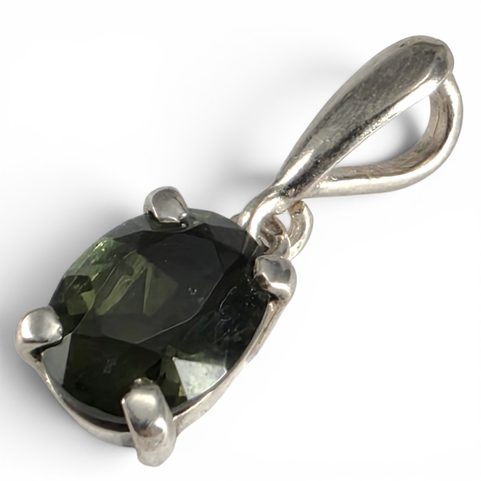 GEMINI, STŘÍBRNÝ PŘÍVĚSEK S VLTAVÍNEM, AG 925