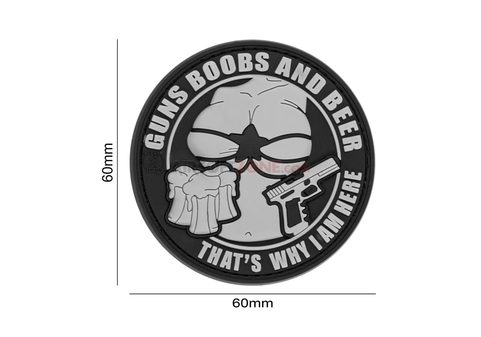 GUNS BOOBS AND BEER RUBBER NÁŠIVKA