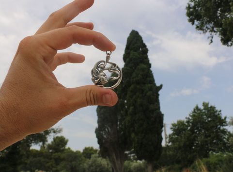 MEDUSA, ANTICKÝ STŘÍBRNÝ PŘÍVĚSEK, AG 925, 14G