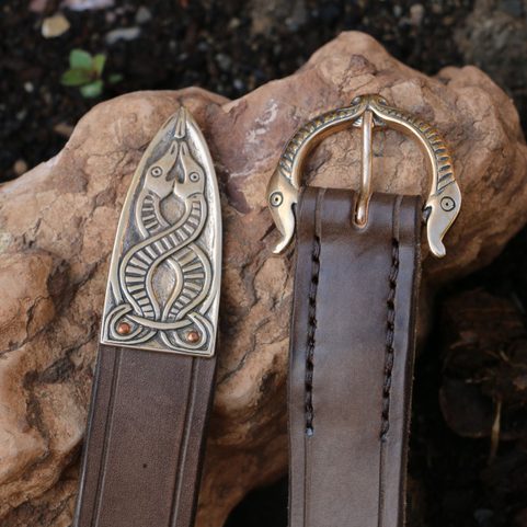 BORRE BESTIE, KOŽENÝ OPASEK VIKING - BRONZ