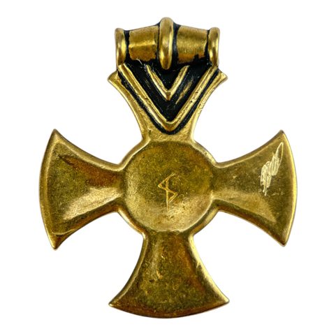 ANGLO-SASKÝ KŘÍŽ, IXWORTH, ANGLIE - PŘÍVĚSEK, ZLATÁ BARVA