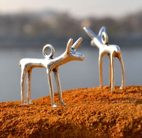 KELTSKÝ PES ČI SRNA, STŘÍBRNÝ PŘÍVĚSEK, AG 925