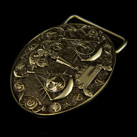 LIBRA BELT BUCKLE - SCALES, BRASS