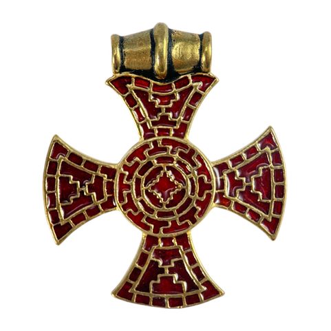 ANGLO-SASKÝ KŘÍŽ, IXWORTH, ANGLIE - PŘÍVĚSEK, ZLATÁ BARVA