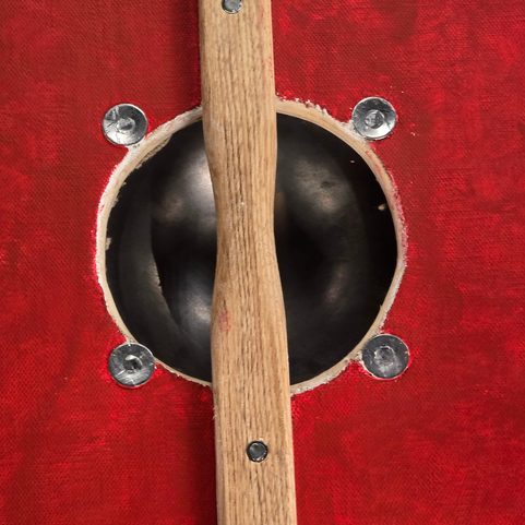 MALOVANÝ VIKINGSKÝ ŠTÍT, PŘEKLIŽKA, LEN, KŮŽE