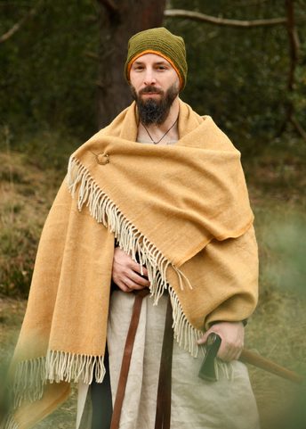 VLNĚNÁ ČEPICE, HÁČKOVANÁ, ZELENO-ŽLUTÁ