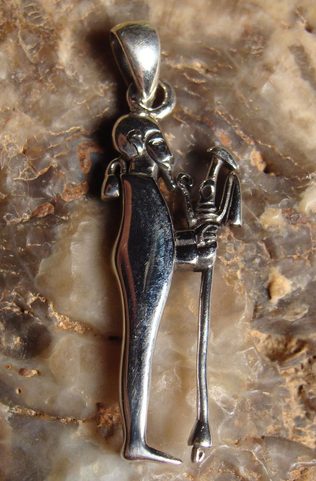 PTAH, EGYPTSKÝ BŮH, TALISMAN, STŘÍBRNÝ ŠPERK, AG 925