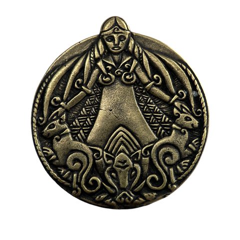 FREYA VIKINSKÁ BOHYNĚ, AMULET, ZINEK STAROMOSAZ