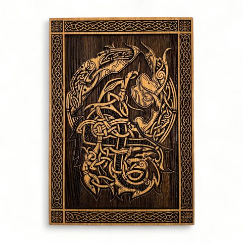 FENRIR, DŘEVĚNÝ NÁSTĚNNÝ OBRAZ 21X30CM