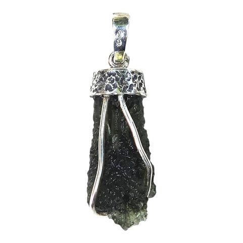 STERLING SILVER PENDANT WITH MOLDAVITE, AG 925