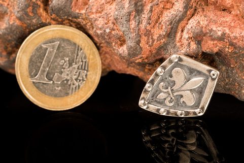 FLEUR DE LIS VE ŠTÍTU, STŘÍBRNÝ PŘÍVĚSEK, AG 925