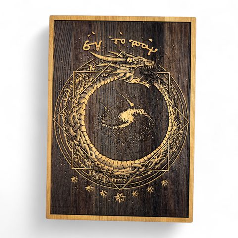 UROBOROS NÁSTĚNNÁ DEKORACE, DŘEVO 30X40CM